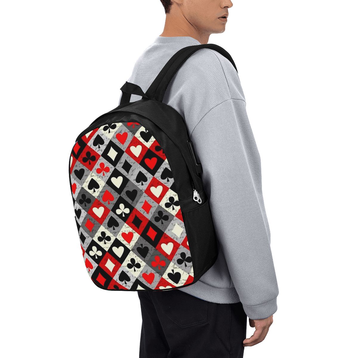 Women Bags For Laptop - Playing Cards Poker Print Backpack Travel