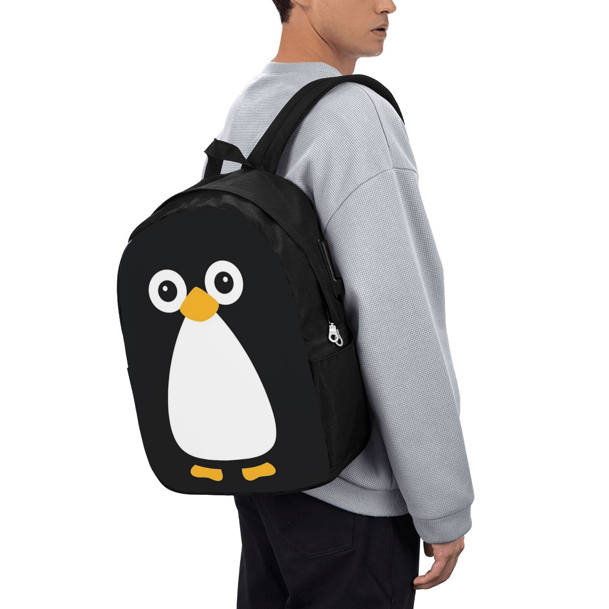 Women Bags For Laptop - Cute Vector Penguin Backpack Travel Notebook