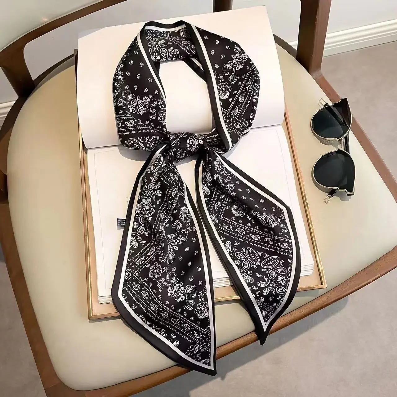 Design Print Skinny Scarf Plai - đánh giá và giá Women Bags Online