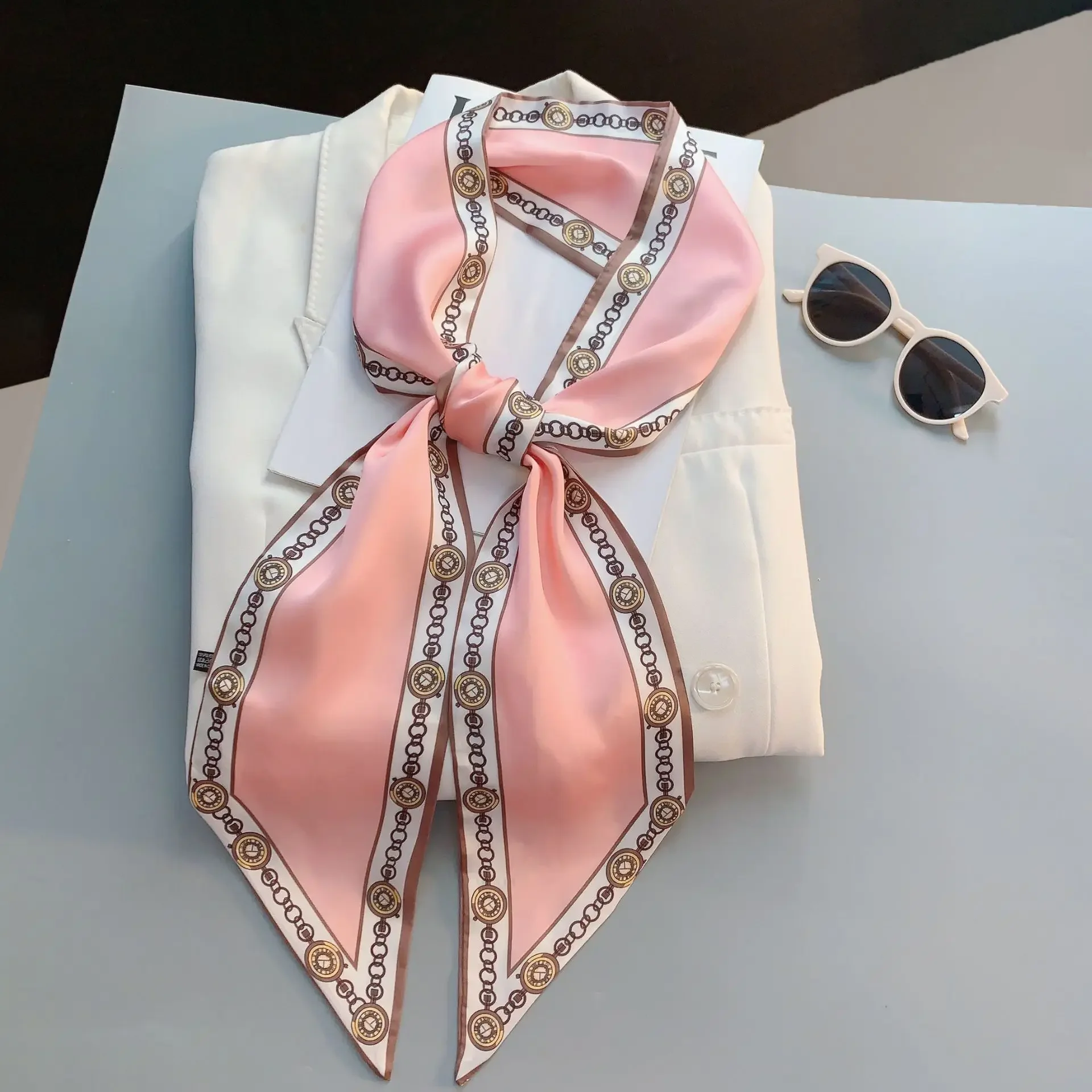 Design Print Skinny Scarf Plai - đánh giá và giá Women Bags Online