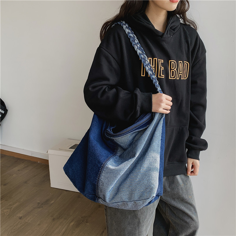 Casual Patchwork Denim Tote Ba - đánh giá và giá Women Bags Jeans