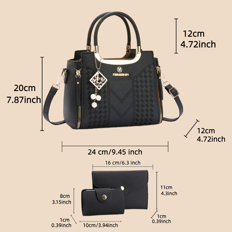 3-piece handbag set made of ly - đánh giá và giá Women Bags Dkny