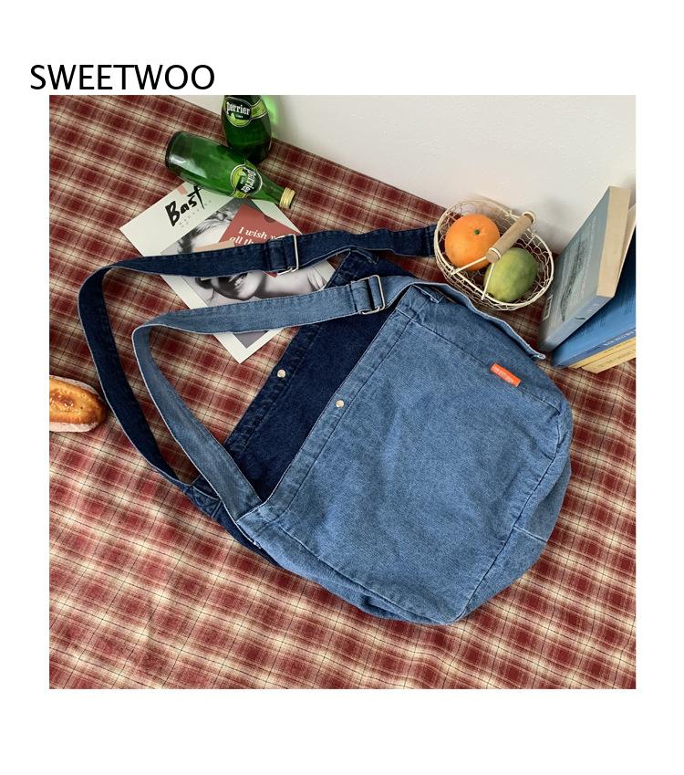 Casual Washed Denim Crossbody  - đánh giá và giá Women Bags Jeans