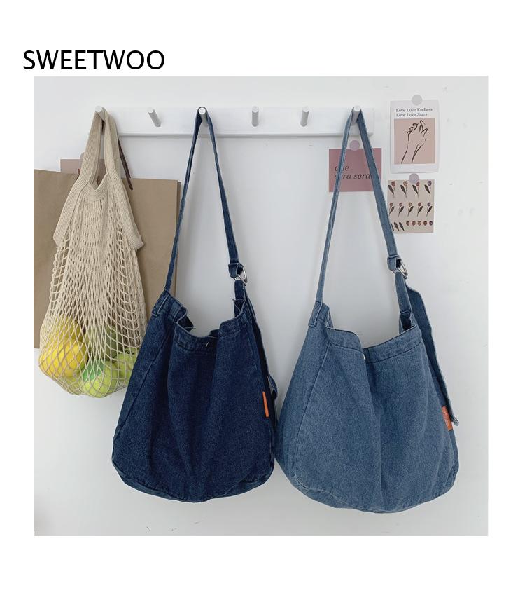 Casual Washed Denim Crossbody  - đánh giá và giá Women Bags Jeans