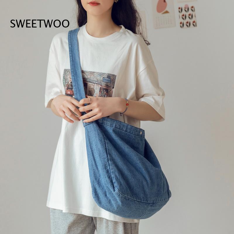 Casual Washed Denim Crossbody  - đánh giá và giá Women Bags Jeans