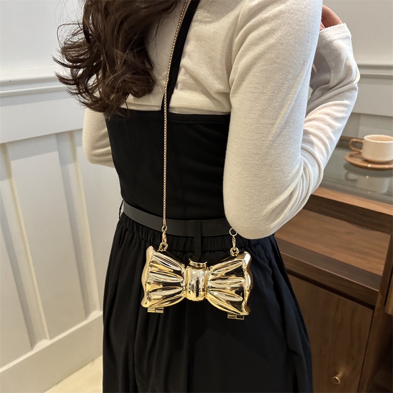Glossy Gold Metal Bow Shaped M - đánh giá và giá Mini Purse Chain