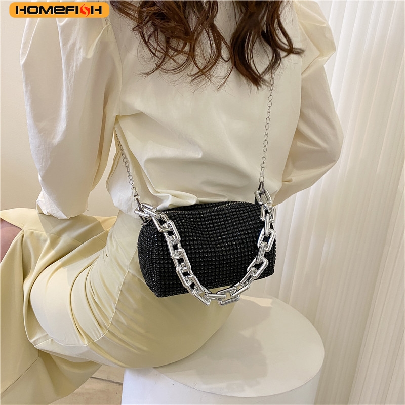 HOMEFISH Sparkling Rhinestone  - đánh giá và giá Mini Purse Chain