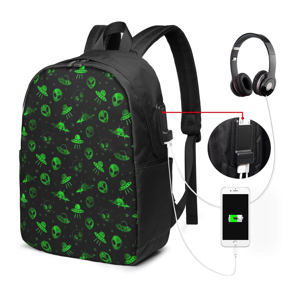 Aliens And UFOs Pattern Backpa - đánh giá và giá Women Bags For Laptop