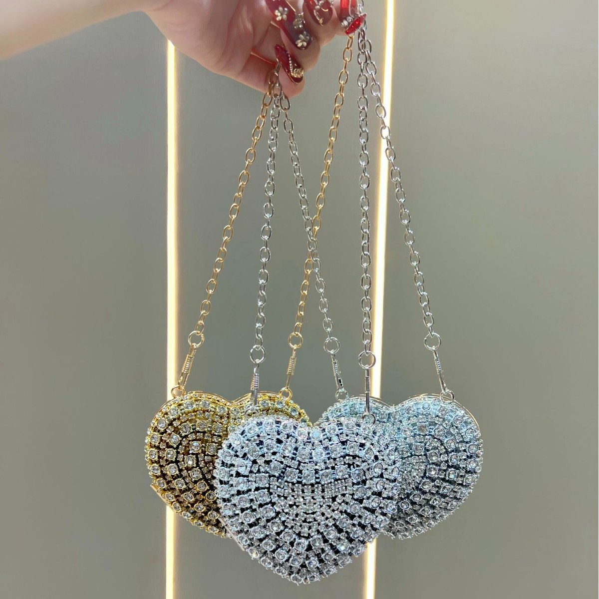 Luxury Rhinestone Crystal Clut - đánh giá và giá Mini Purse Chain
