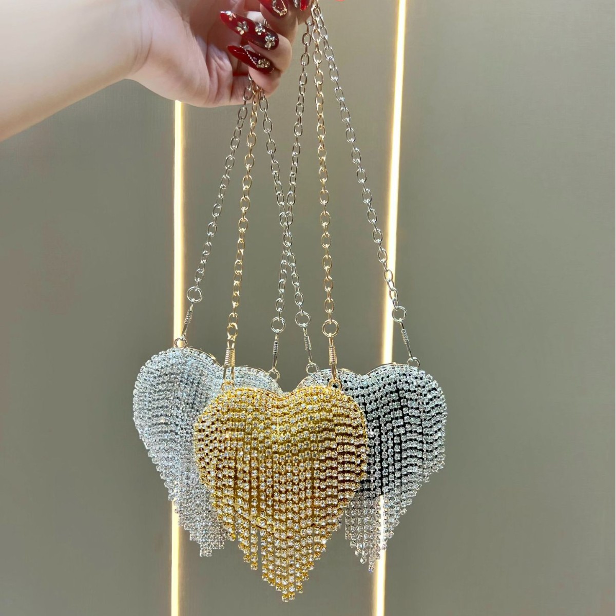 Luxury Rhinestone Crystal Clut - đánh giá và giá Mini Purse Chain